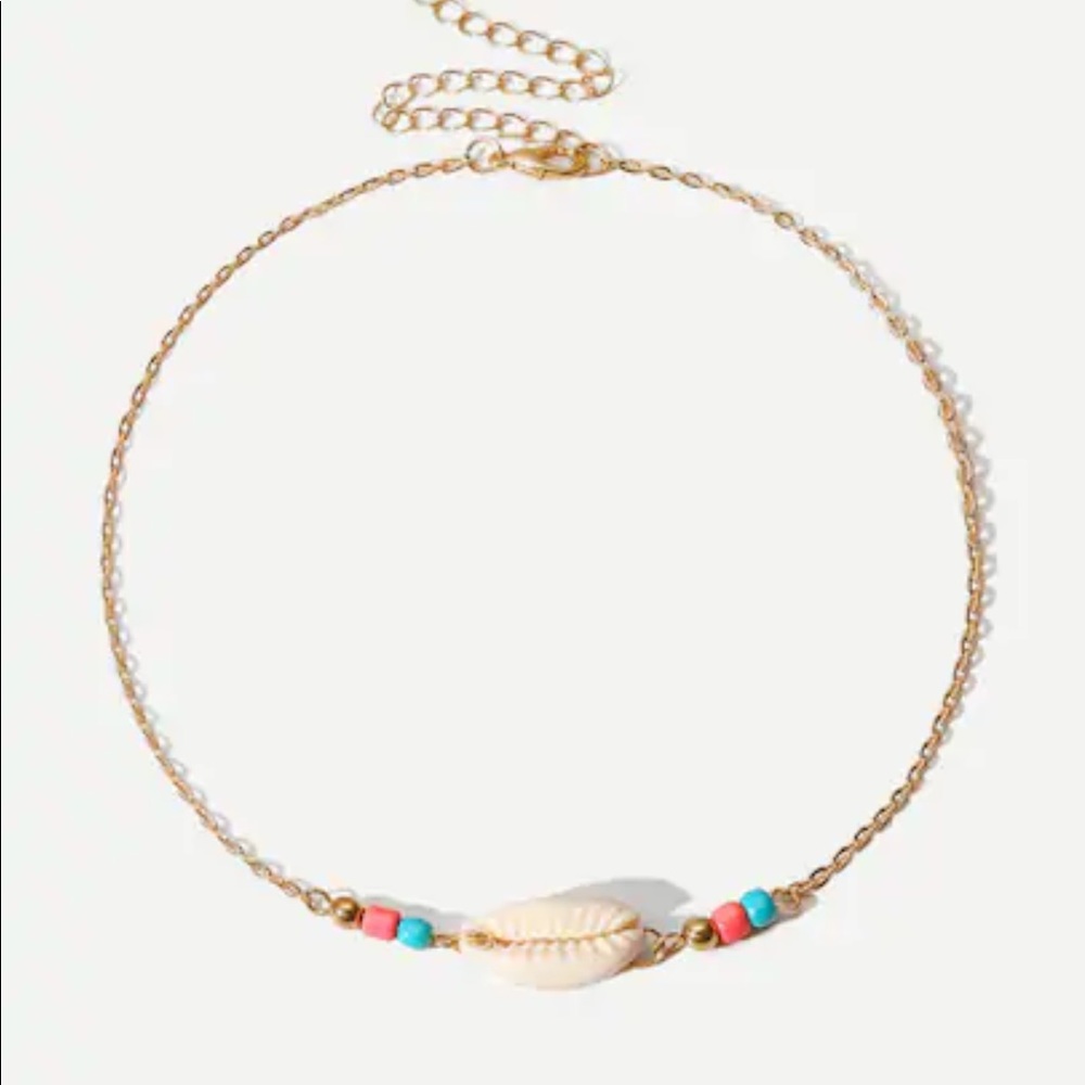 LAST ONE SALE Cowrie Shell Beaded Chain Choker - Picture 2 of 2